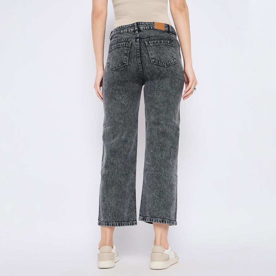 Ladies' 100% Cotton Jeans , गहरा ग्रे, large image number null