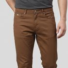 Men's Khaki Slim Fit Solid Jeans, Khaki, small
