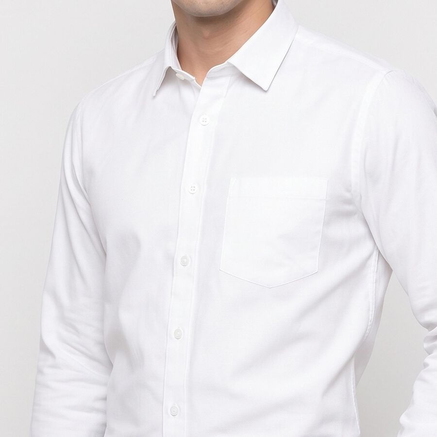 Men's White Formal Shirt, सफ़ेद, large