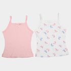 Girls Pink Cotton Vest, हल्का गुलाबी, small