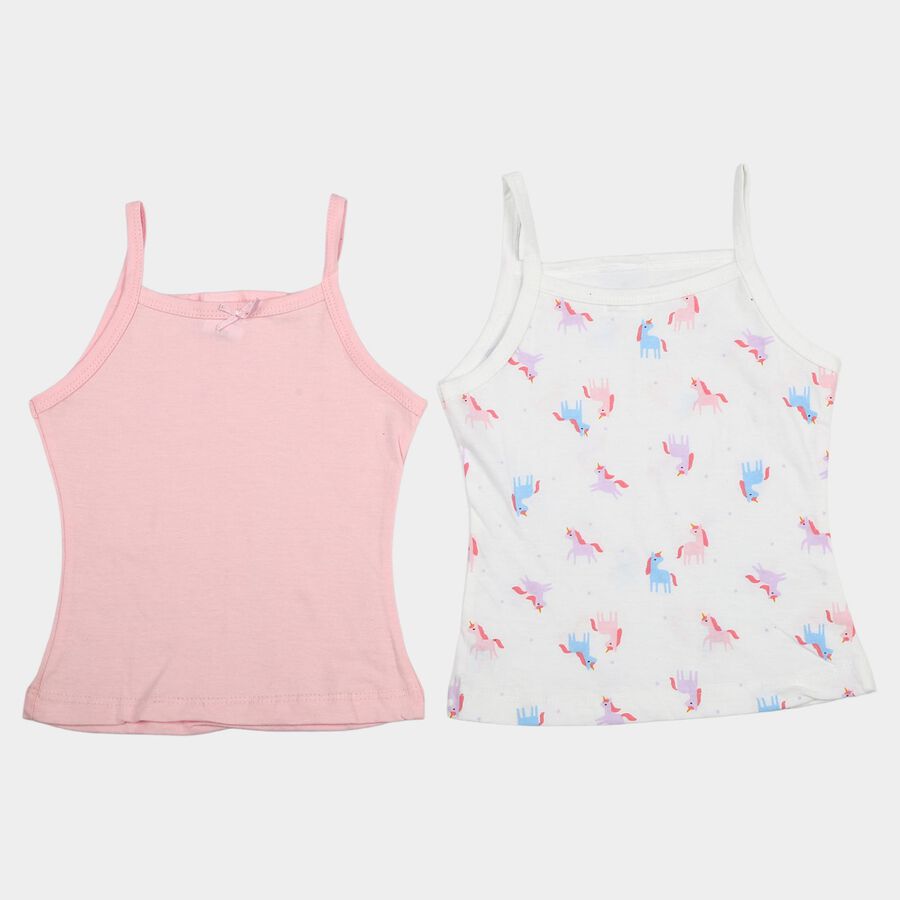 Girls Pink Cotton Vest, हल्का गुलाबी, large