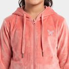 Girls Pink Hooded Neck Lounge Set Hipster Set, हल्का गुलाबी, small