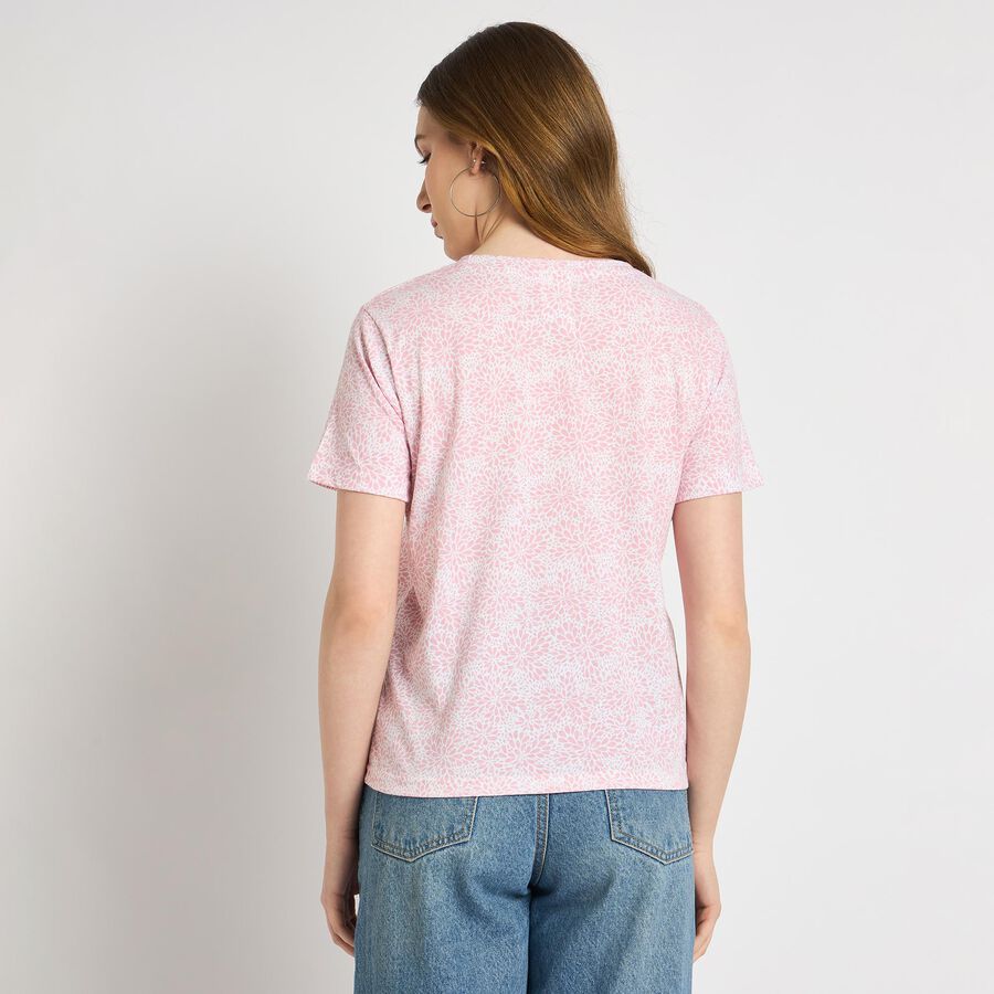 Ladies' Round Neck T-Shirt , Light Pink, large