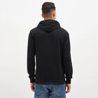 Men's Jet Black Hooded Relaxed Fit Sweatshirt, काला, small image number null