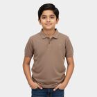 Boys' Dark Rust Brown Crew Neck Graphic Printed T-Shirt, Brown, small