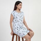 Women's Blue V-Neck Romantic Nighty, Light Blue, small