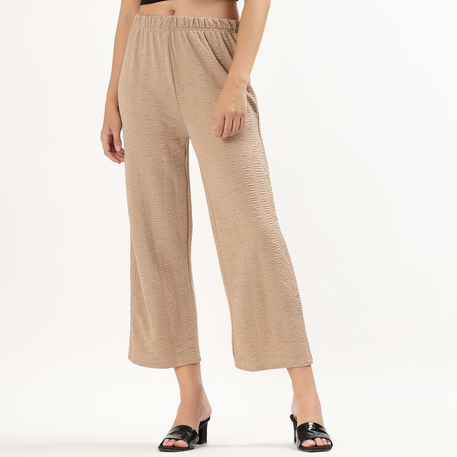 Women's Muted Beige Skinny Fit Textured Harem Pants, गहरा पीला, large image number null
