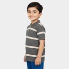 Boys Mid Blue Polo Neck Casual T-Shirt, मध्यम नीला, small