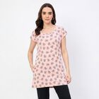 Women's Pink Round Neck T-Shirt Style Nighty, हल्का गुलाबी, small