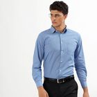 Men's Deep Steel Blue Button Down Formal Shirt, Dark Blue, small image number null