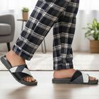 Men's Black Slip-On Sliders, काला, small