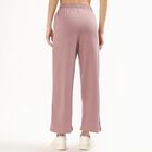 Women's Black Tapered Fit Track Pants, Light Pink, small