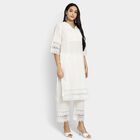 Ladies' 100% Cotton Ethnic Set, Off White, small image number null