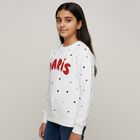 Girls Off White Crew Neck Casual Sweatshirt, Off White, small image number null