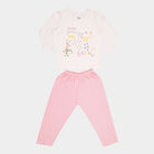Infants Solid Cotton Night Suit, Pink, small image number null