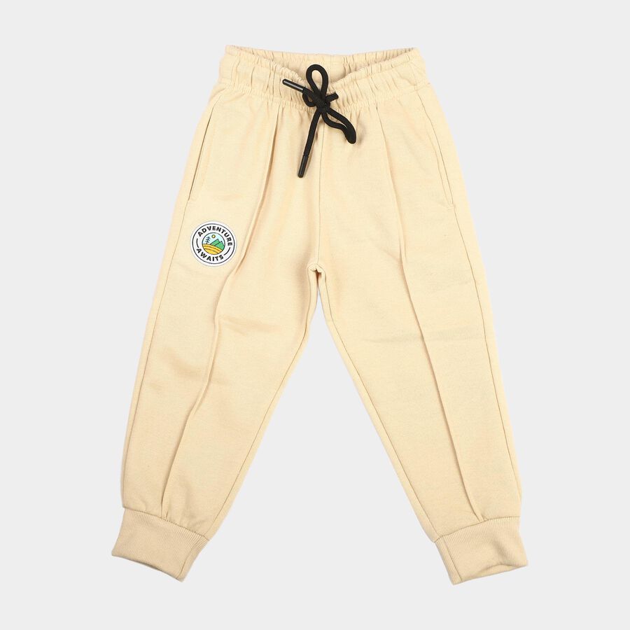 Boys Beige Jogger Fit Drawstring Pyjama, Beige, large