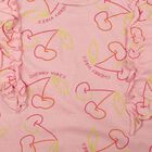 Girls Pink Cotton Round Neck Regular T-Shirt, गुलाबी, small