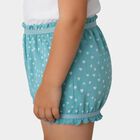 Girls' Aqua Regular Fit Solid Bloomer, एक्वा, small