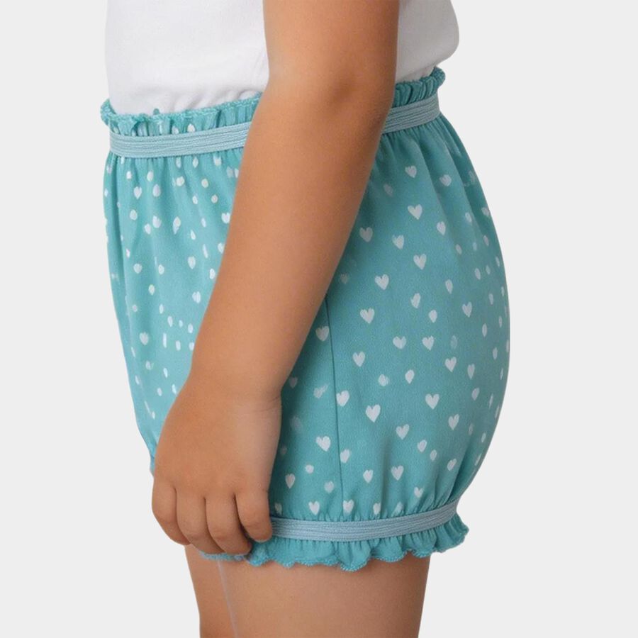Girls' Aqua Regular Fit Solid Bloomer, एक्वा, large