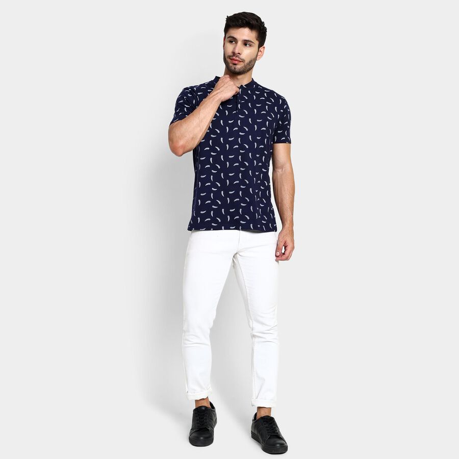 Men's Henley Half Sleeves T-Shirt , Navy Blue, large image number null