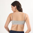 Women's Light Grey Cotton Blend Wireless Bra, Melange Light Grey, small