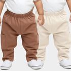 Infants' Multicolour Regular-fit Cargo Pocket Cotton Pyjama, Beige, small