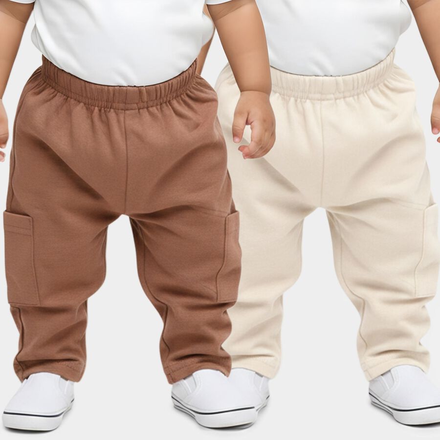 Infants' Multicolour Regular-fit Cargo Pocket Cotton Pyjama, Beige, large