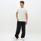 Men's Rich Eggshell White Round Neck Casual T-Shirt, Off White, small image number null