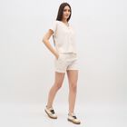 Women's Eggshell White Self Design Ethnic Set, सफ़ेद, small image number null