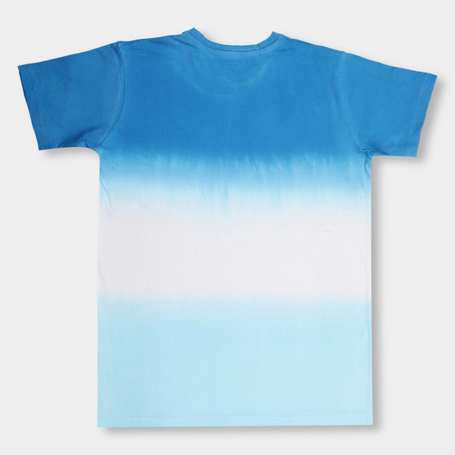 Boys' 100% Cotton Half Sleeves T-Shirt, मध्यम नीला, large image number null
