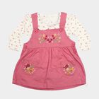 Girls' Purple Floral Embroidered Fit and Flare Frock, Purple, small