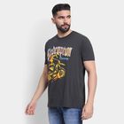 Men's 100% Cotton Round Neck Half Sleeves T-Shirt, गहरा ग्रे, small