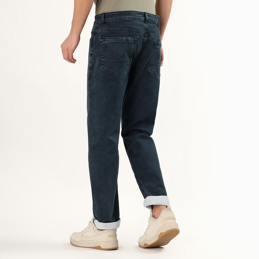 Men's Dark Blue Straight Fit Jeans, Dark Green, large