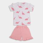 Infant Girls' 100% Cotton Short Set, Pink, small image number null