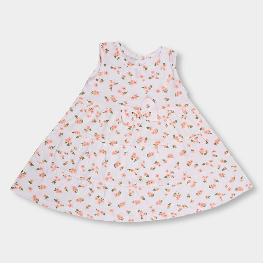 Infant Girls' 100% Cotton Frock , हल्का गुलाबी, large image number null