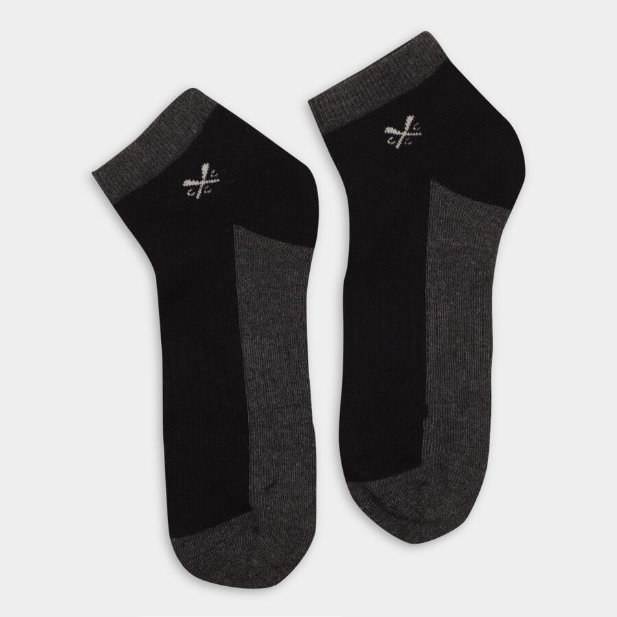 Men's Socks (Pack of 3), Black, large image number null
