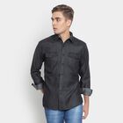 Solid Casual Shirt, Black, small image number null