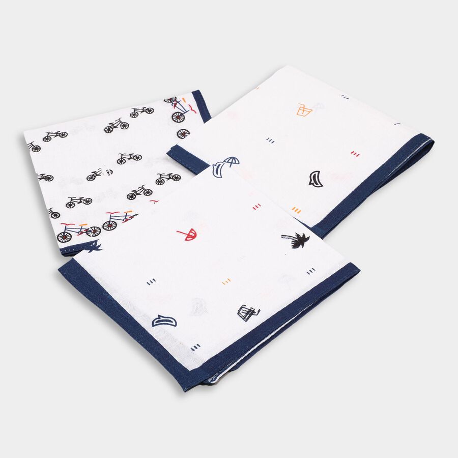 Boys' 100% Cotton Hanky , White, large image number null