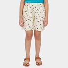 Girls' Off White Regular Fit Athletic Shorts, ऑफ व्हाइट, small