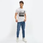 Men's Stonewashed Blue Slim Fit Jeans, मध्यम नीला, small image number null