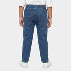 Boys' Blue Regular Fit Elastic Waist Jeans, मध्यम नीला, small