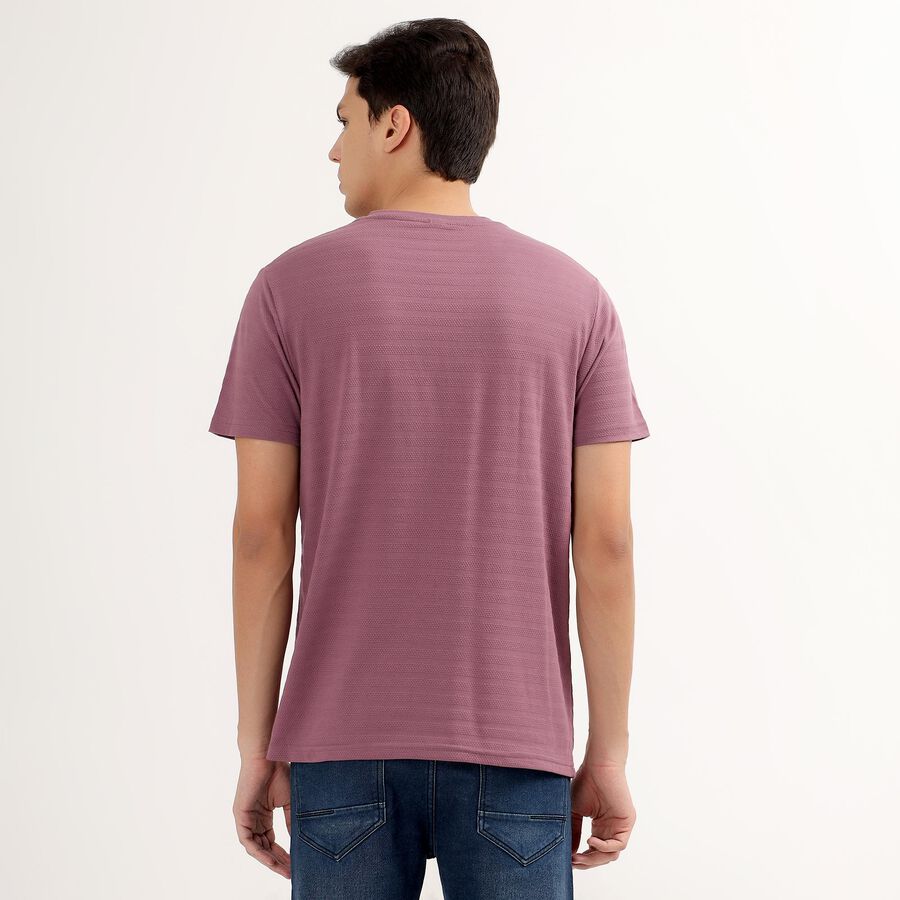 Men's Henley Half Sleeves T-Shirt , गुलाबी, large image number null