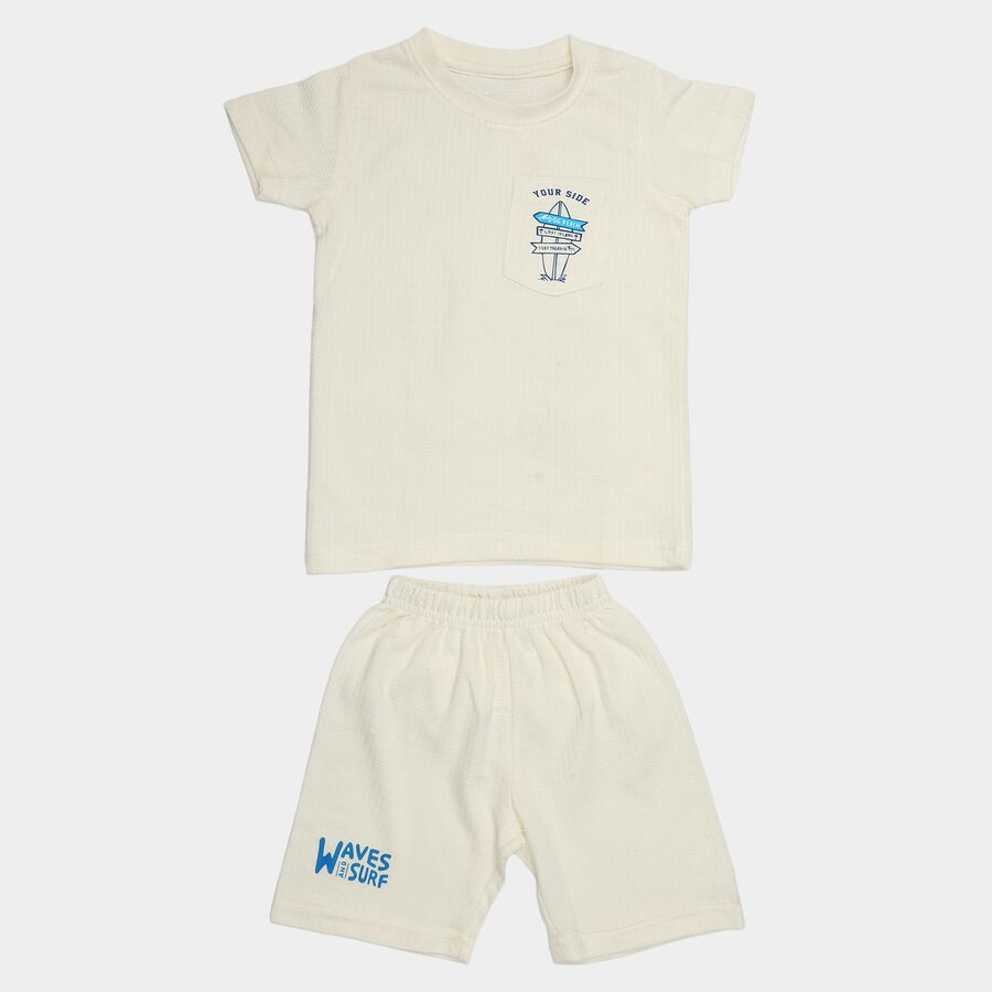 Boys' Knit Baba Suit, White, large