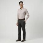 Men's Beige Spread Collar Classic Formal Shirt, Beige, small