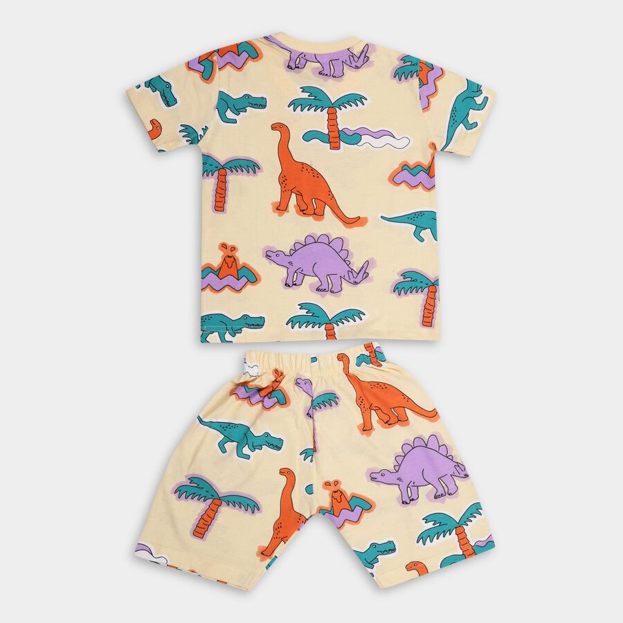 Boys' 100% Cotton Suit Night, Beige, large image number null