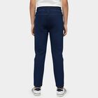 Boys' Blue Cotton Regular Fit Jeans, गहरा नीला, small