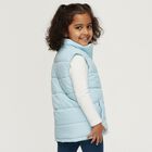Girls' Light Blue High Neck Sleeveless Jacket, Light Blue, small image number null
