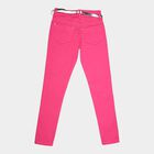 Girls Solid Buttoned Trousers, Pink, small image number null