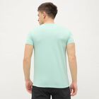 Men's Mint Green Crew Neck Athleisure T-Shirt, Aqua, small