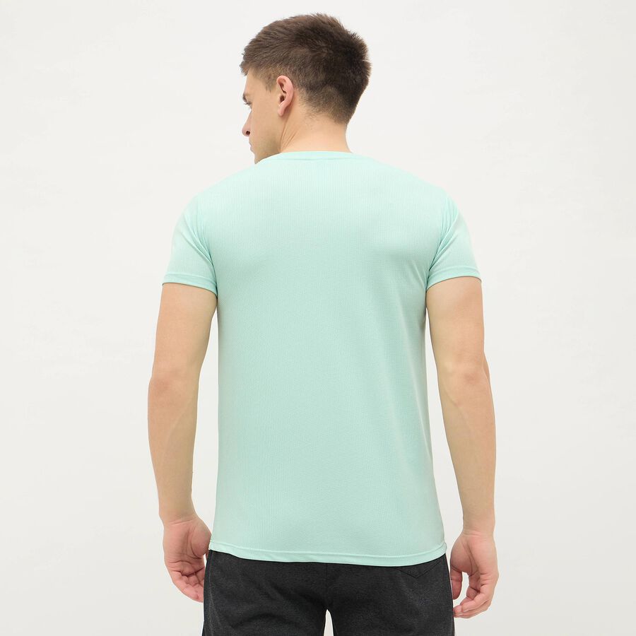 Men's Mint Green Crew Neck Athleisure T-Shirt, Aqua, large